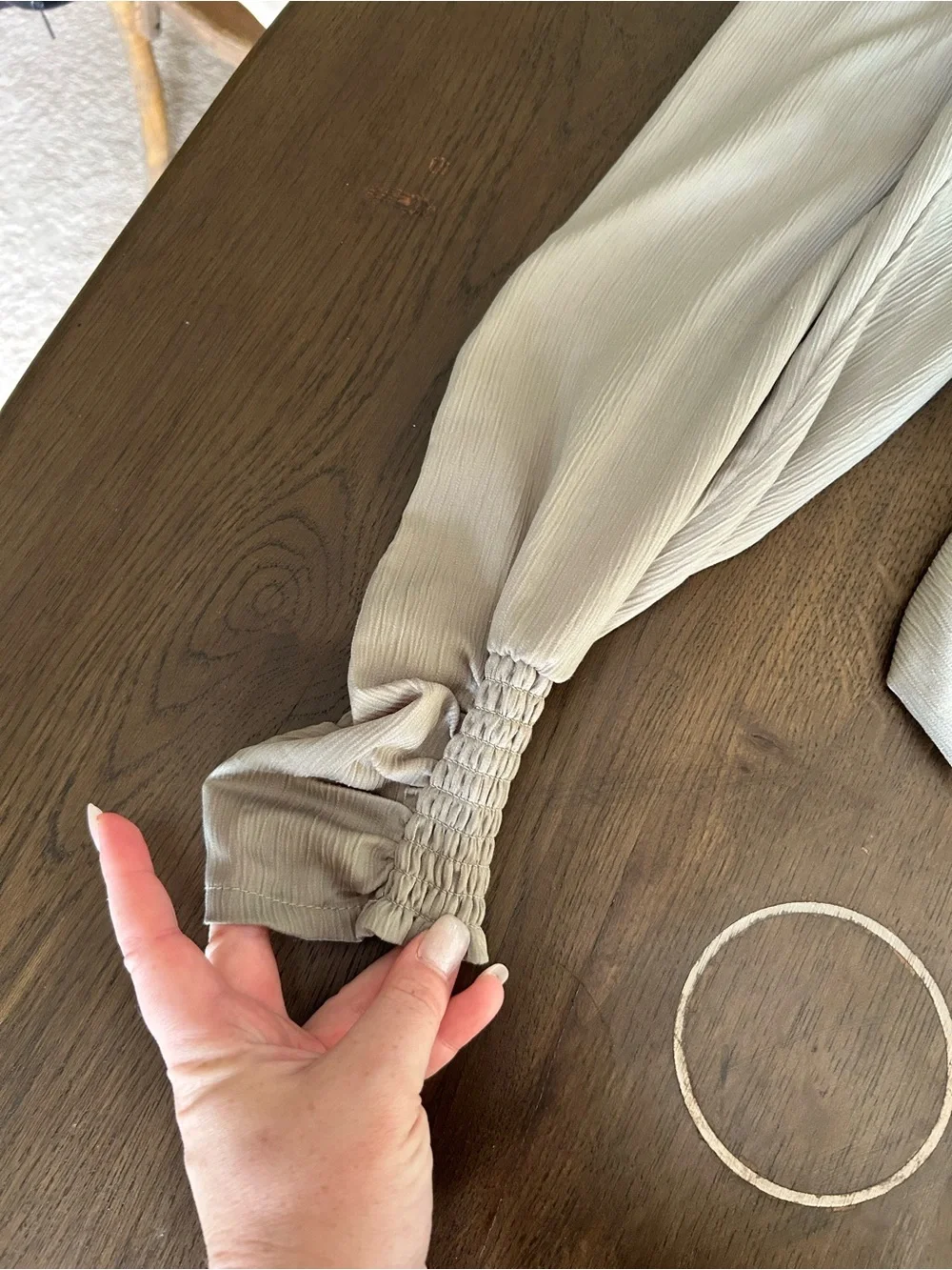 ASTR the label sage green puff sleeve square neck long sleeve blouse top